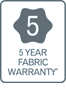 5 year fabric warranty